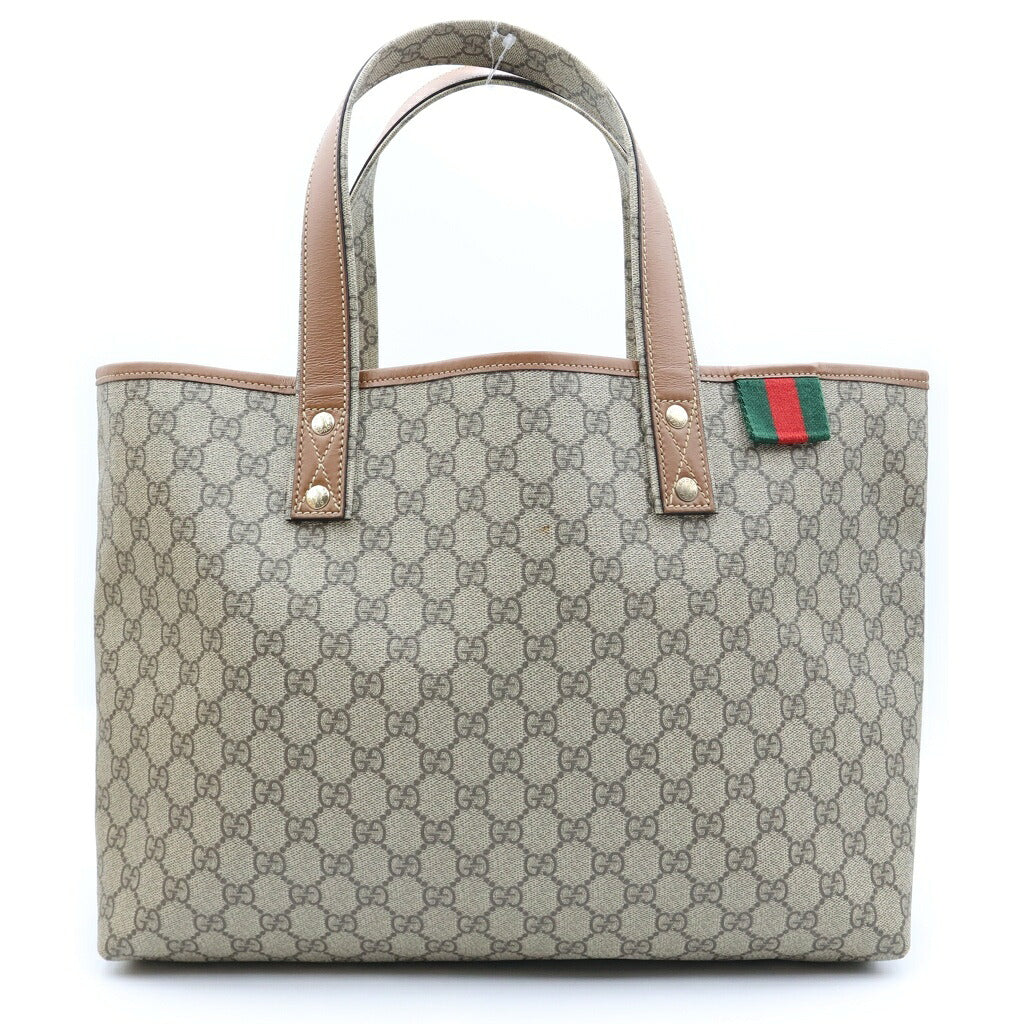 GUCCI(グッチ) GGスプリーム トートバッグ シェリーライン PVCレザー ブラウン 211134