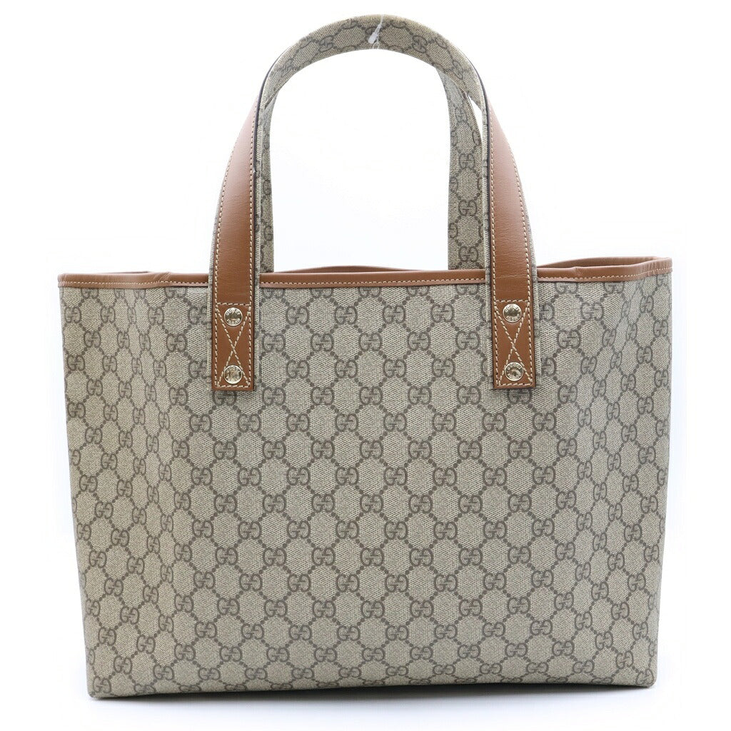 GUCCI(グッチ) GGスプリーム トートバッグ シェリーライン PVCレザー ブラウン 211134