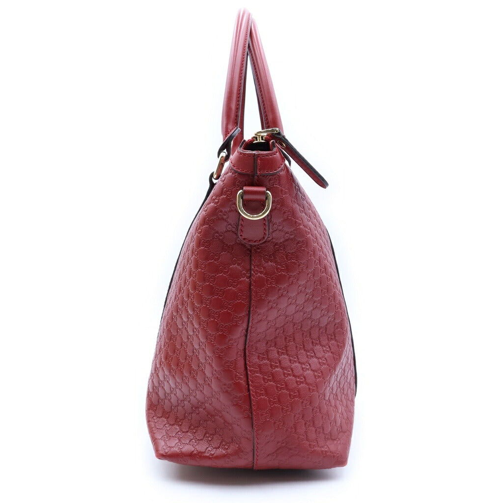 GUCCI(グッチ) マイクログッチシマ トートバッグ ショルダーバッグ 2way レザー レッド