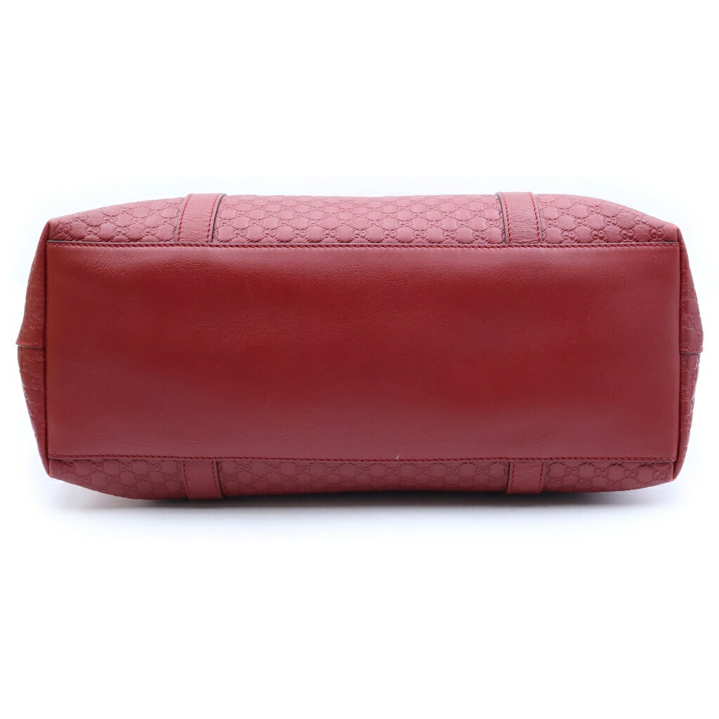 GUCCI(グッチ) マイクログッチシマ トートバッグ ショルダーバッグ 2way レザー レッド