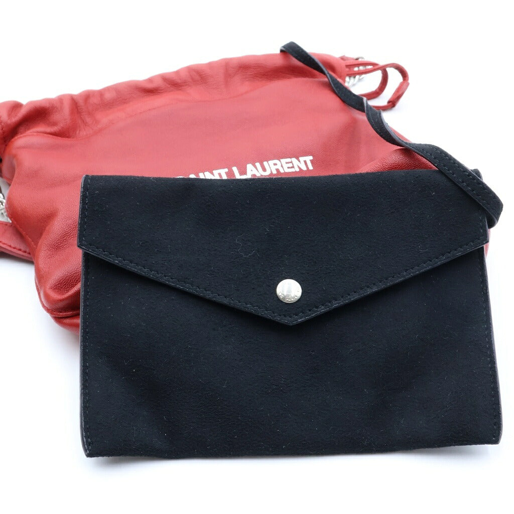 SAINT LAURENT PARIS(サンローランパリ) テディ チェーンショルダーバッグ レッド レザー 583328 ゴールド金具
