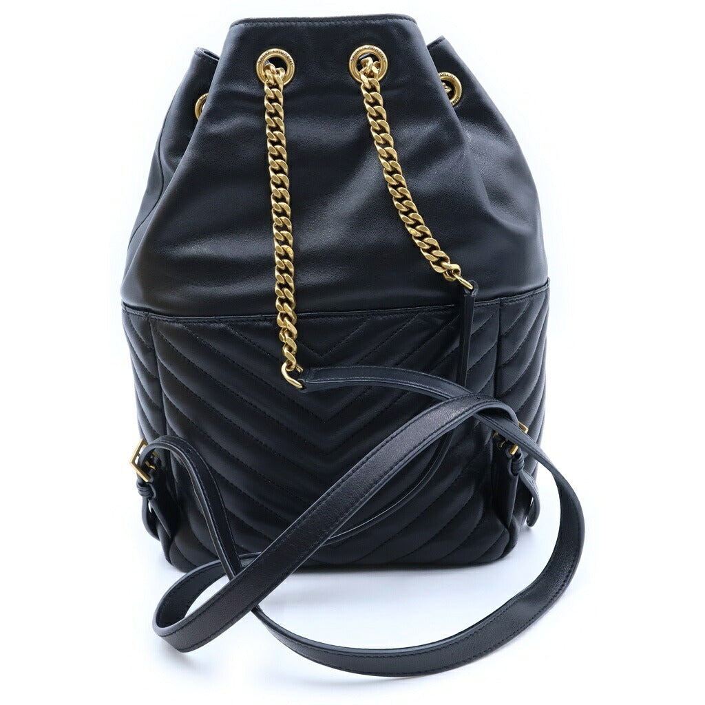 SAINT LAURENT PARIS(サンローランパリ) ジョー バックパック リュックサック ブラック ラムスキン 672609 ゴールド金具