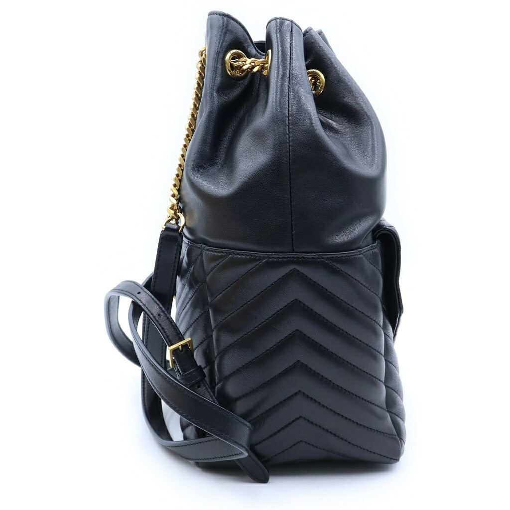 SAINT LAURENT PARIS(サンローランパリ) ジョー バックパック リュックサック ブラック ラムスキン 672609 ゴールド金具