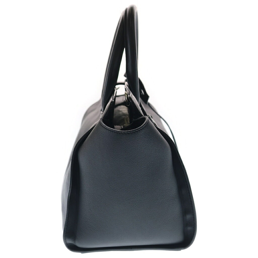 SAINT LAURENT PARIS(サンローランパリ) ベイビー ダウンタウン 2WAYトートバッグ ハンドバッグ ショルダーバッグ ブラック レザー シルバー金具