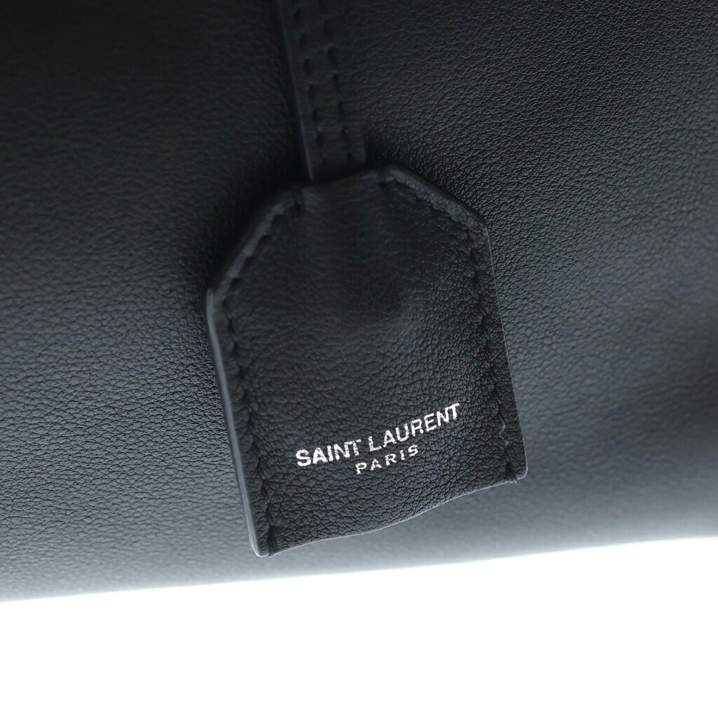 SAINT LAURENT PARIS(サンローランパリ) ベイビー ダウンタウン 2WAYトートバッグ ハンドバッグ ショルダーバッグ ブラック レザー シルバー金具