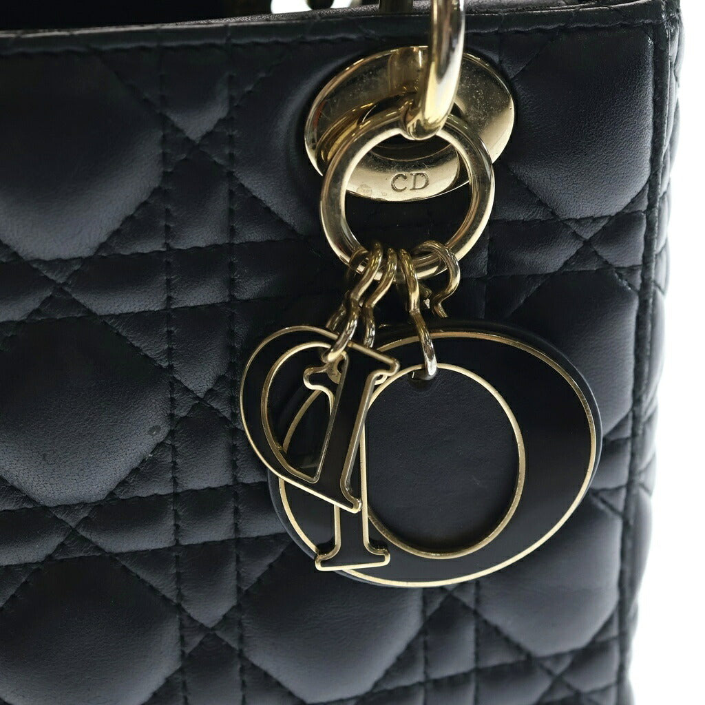 DIOR(ディオール) ABC マイレディディオール スモール 2WAYハンドバッグ ショルダーバッグ ブラック レザー 10-MA-0251 ゴールド金具