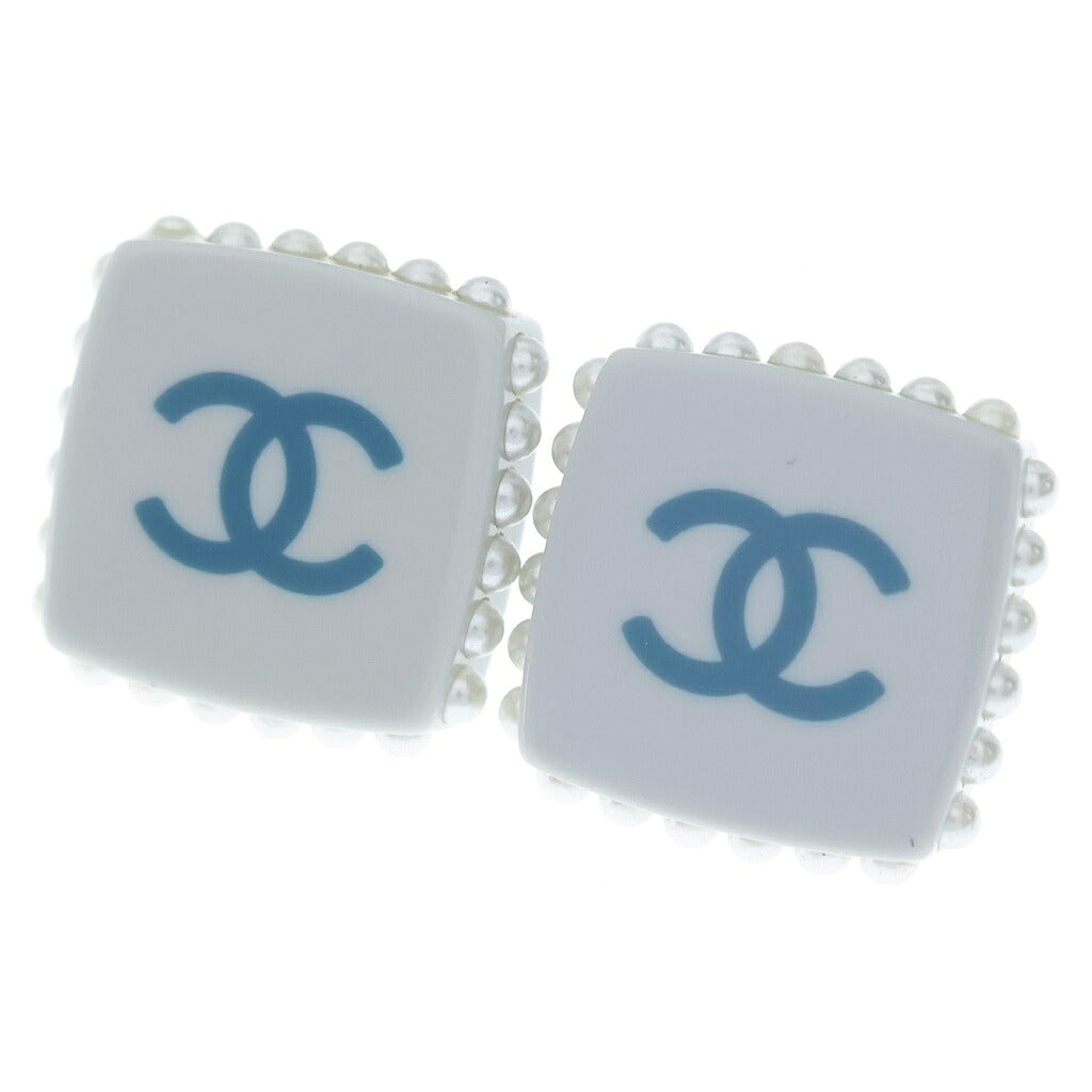 CHANEL(シャネル) ココマーク スクエアパールピアス グレー 15P