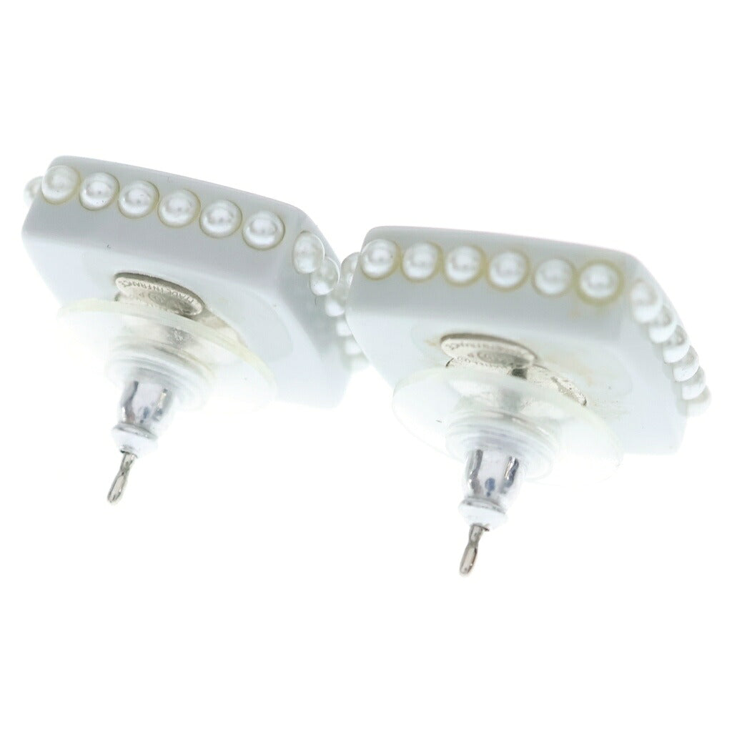 CHANEL(シャネル) ココマーク スクエアパールピアス グレー 15P