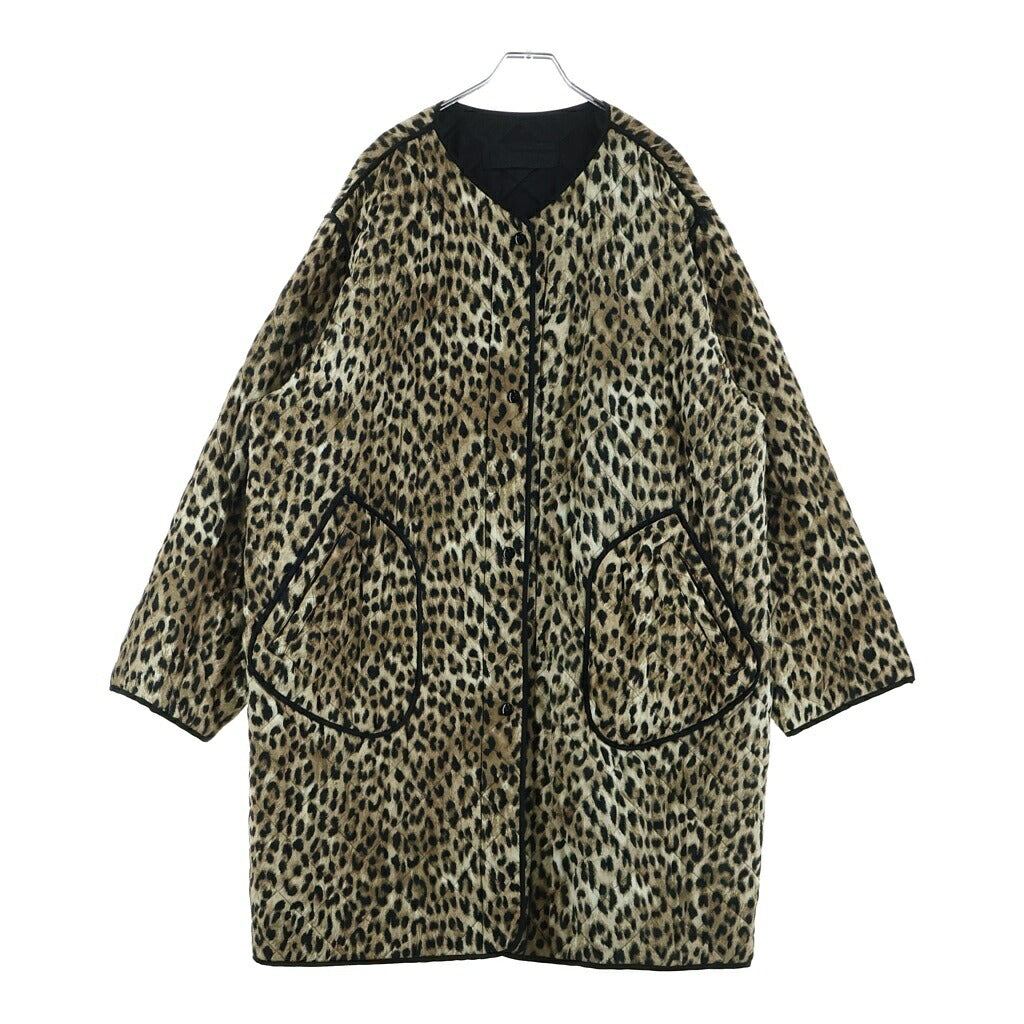 N21 numero ventuno(ヌメロ ヴェントゥーノ) レオパード総柄 レーヨン キルティング ノーカラー コート ベージュ レディース 26P-0031-5245