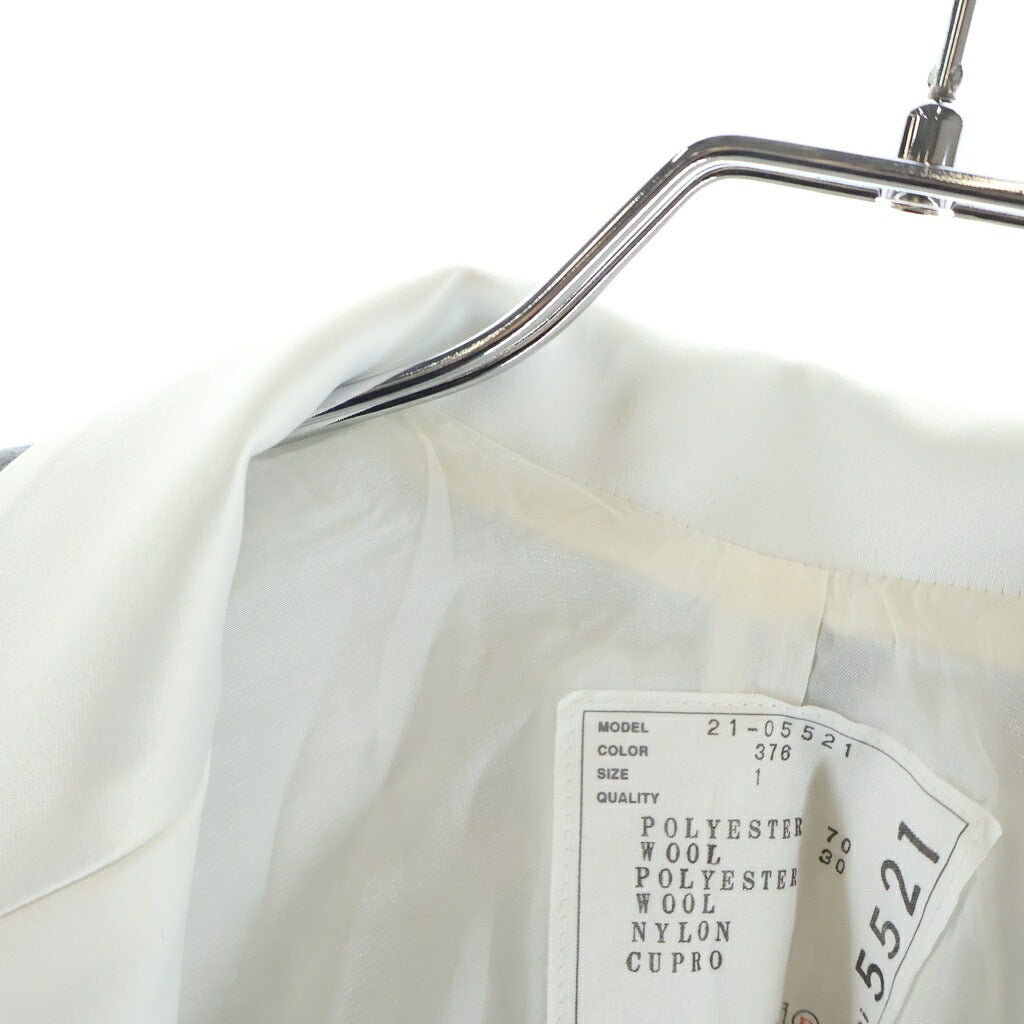 Sacai(サカイ) 21SS Suiting Jacket スイッチング ウール サテン 切り替え 1B ノースリーブ オーバーサイズ テーラードジャケット グレー レディース 21-05521