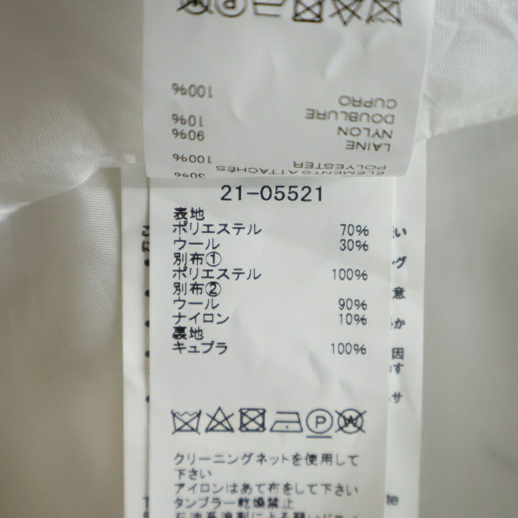 Sacai(サカイ) 21SS Suiting Jacket スイッチング ウール サテン 切り替え 1B ノースリーブ オーバーサイズ テーラードジャケット グレー レディース 21-05521