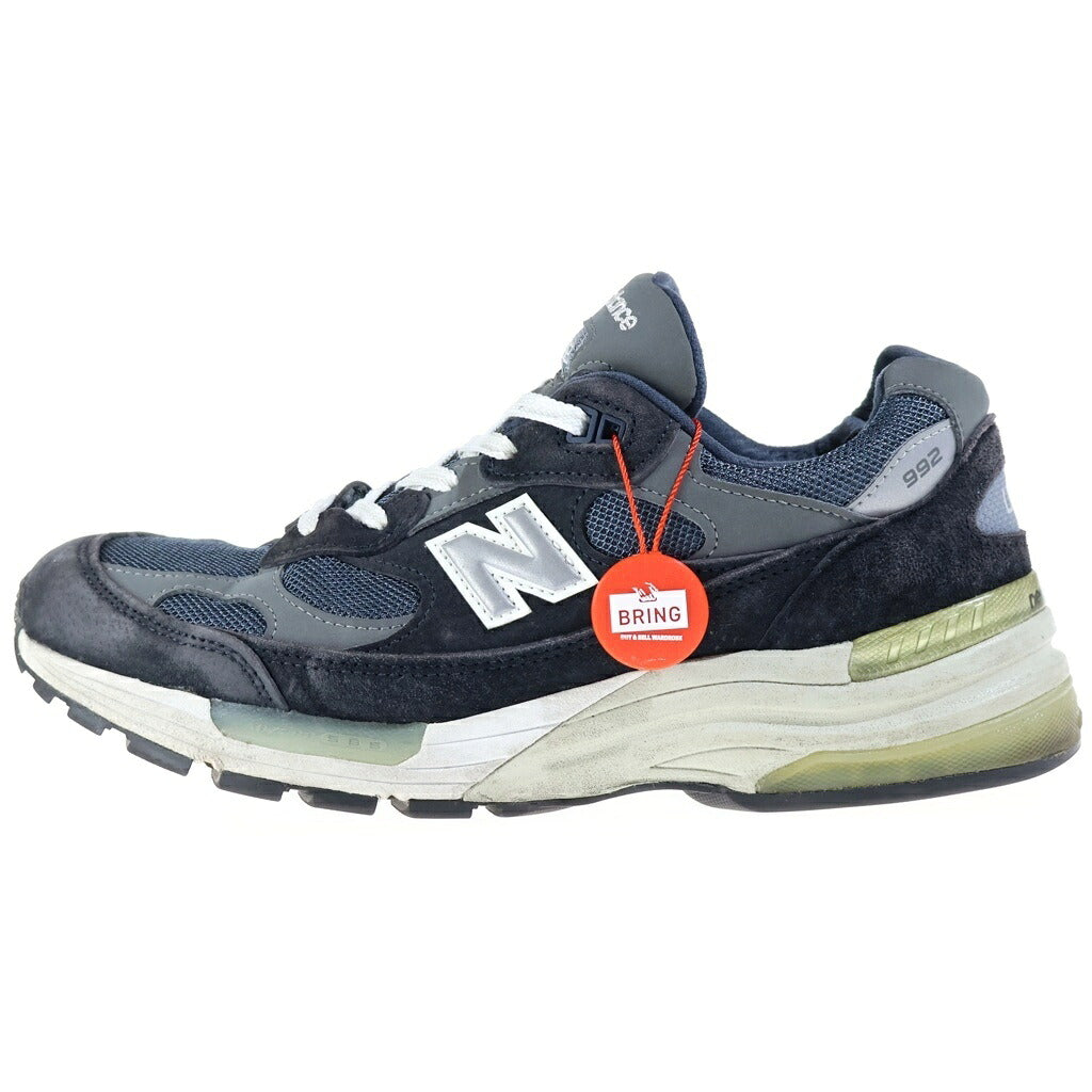 New Balance(ニューバランス) スエード メッシュ ローカットスニーカー ブラック/ネイビー US9/27cm M992GG