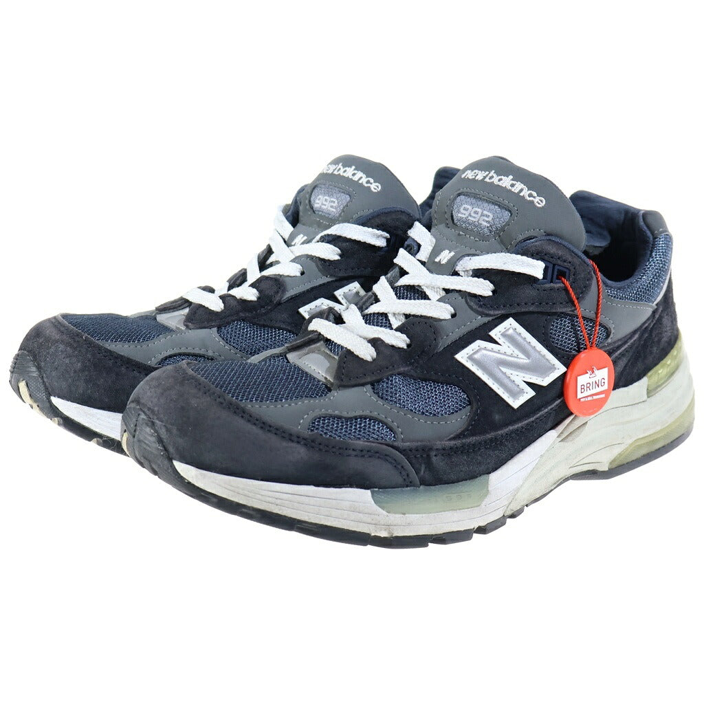 New Balance(ニューバランス) スエード メッシュ ローカットスニーカー ブラック/ネイビー US9/27cm M992GG