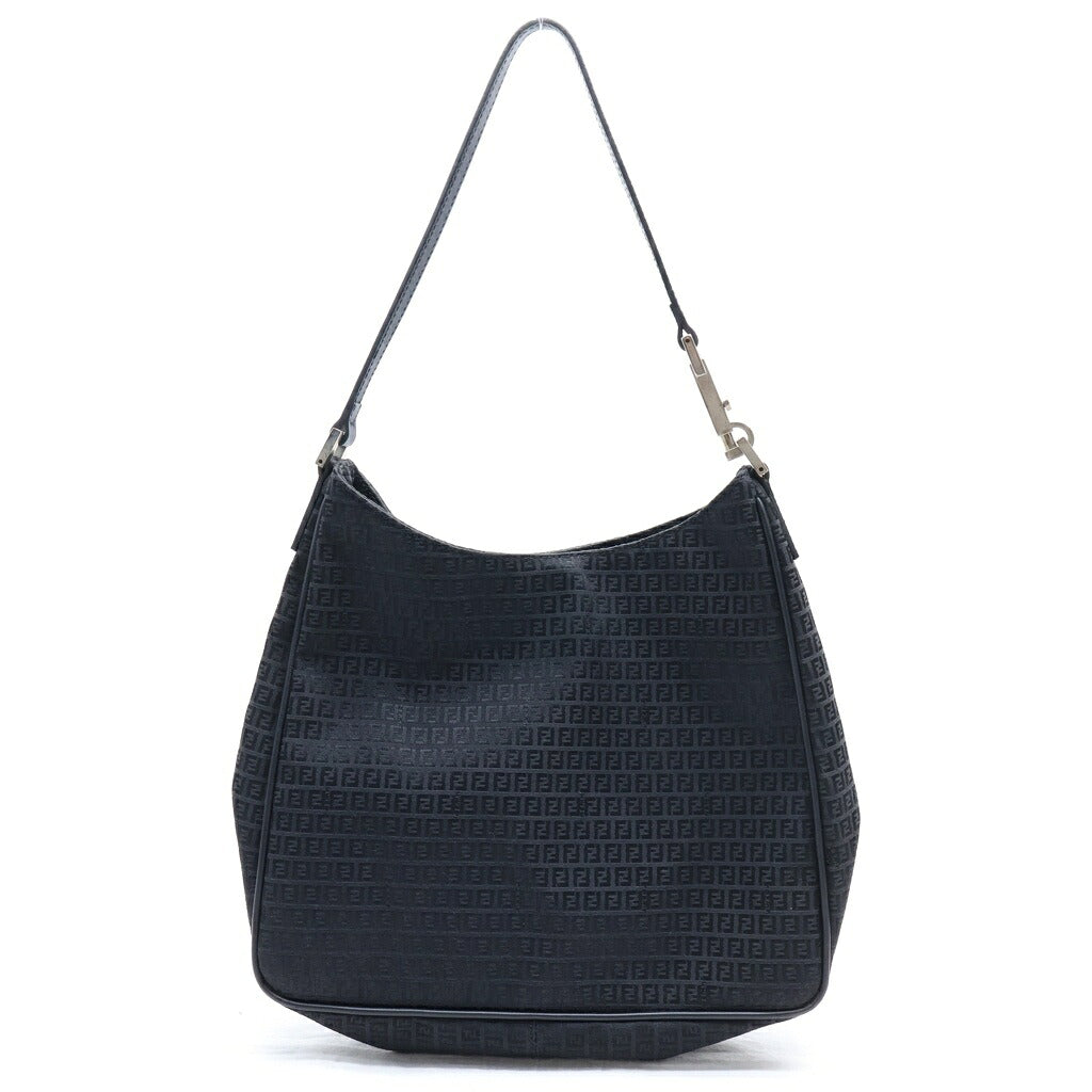 FENDI(フェンディ) ズッキーノ ワンショルダーバック ブラック レザー シルバー金具