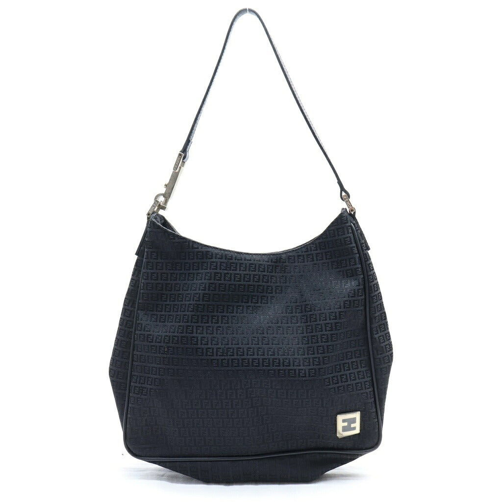 FENDI(フェンディ) ズッキーノ ワンショルダーバック ブラック レザー シルバー金具