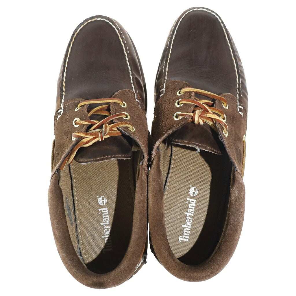 Timberland(ティンバーランド) 3-EYELET CLASSIC RUGSOLE デッキシューズ モカシン 靴 レザー ブラウン