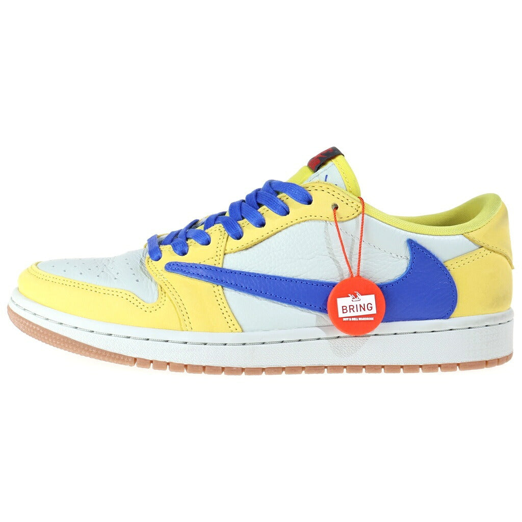 NIKE(ナイキ) ×Travis Scott WMNS AIR JORDAN1 RETRO LOW OG DZ4137-700 トラヴィススコット ウィメンズ エアジョーダン1 レトロ ローカットスニーカー イエロー/グレー US9.5/26.5cm