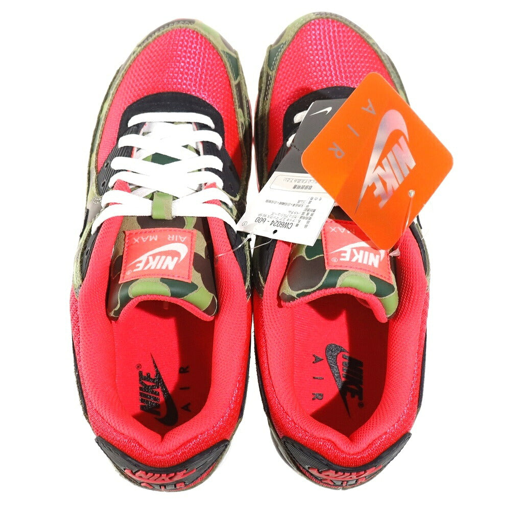 NIKE(ナイキ) ×ATMOS AIR MAX 90 DUCK CAMO CW6024-600 アトモス エアマックス90 ダックカモ ローカットスニーカー レッド/マルチ US10/28cm