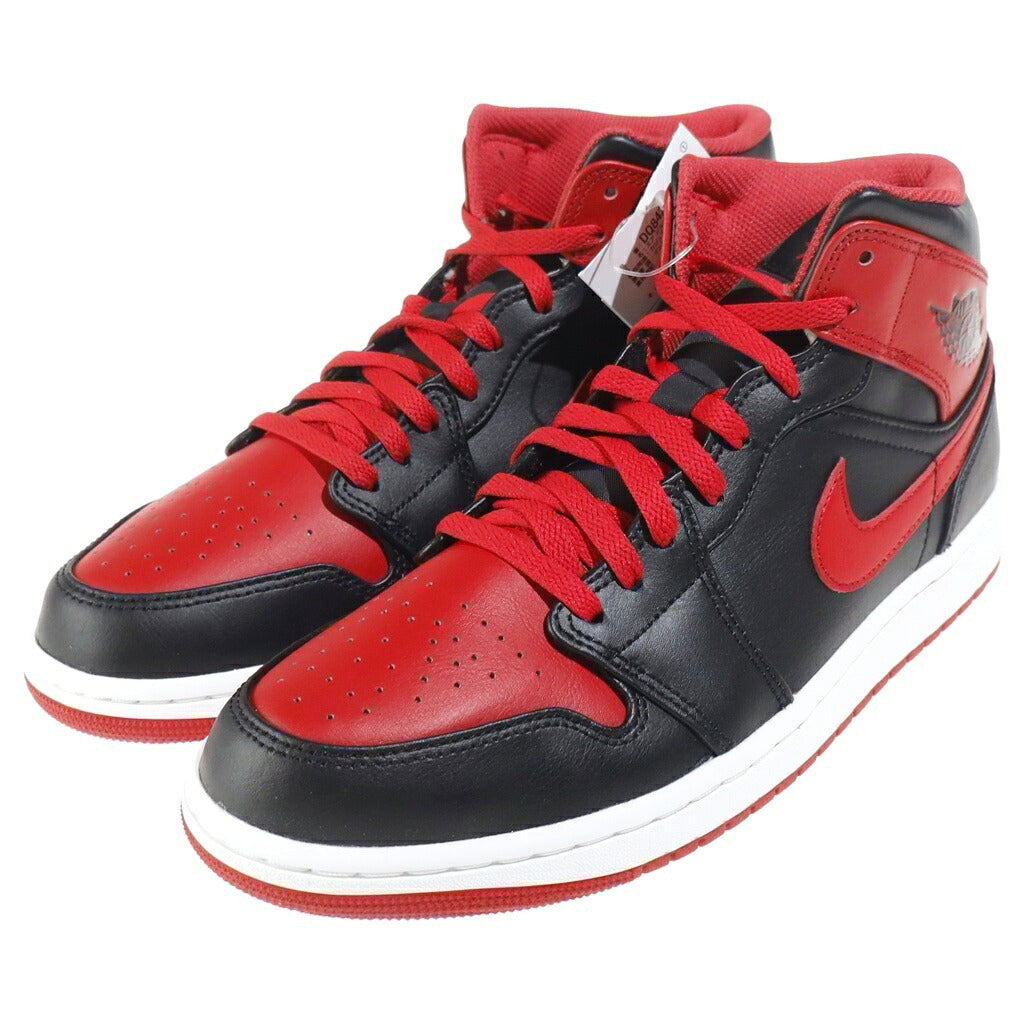 NIKE(ナイキ) AIR JORDAN 1 MID BRED TOE エアジョーダン1 ブレッドトゥ ハイカットスニーカー ブラック/レッド US10.5/28.5cm