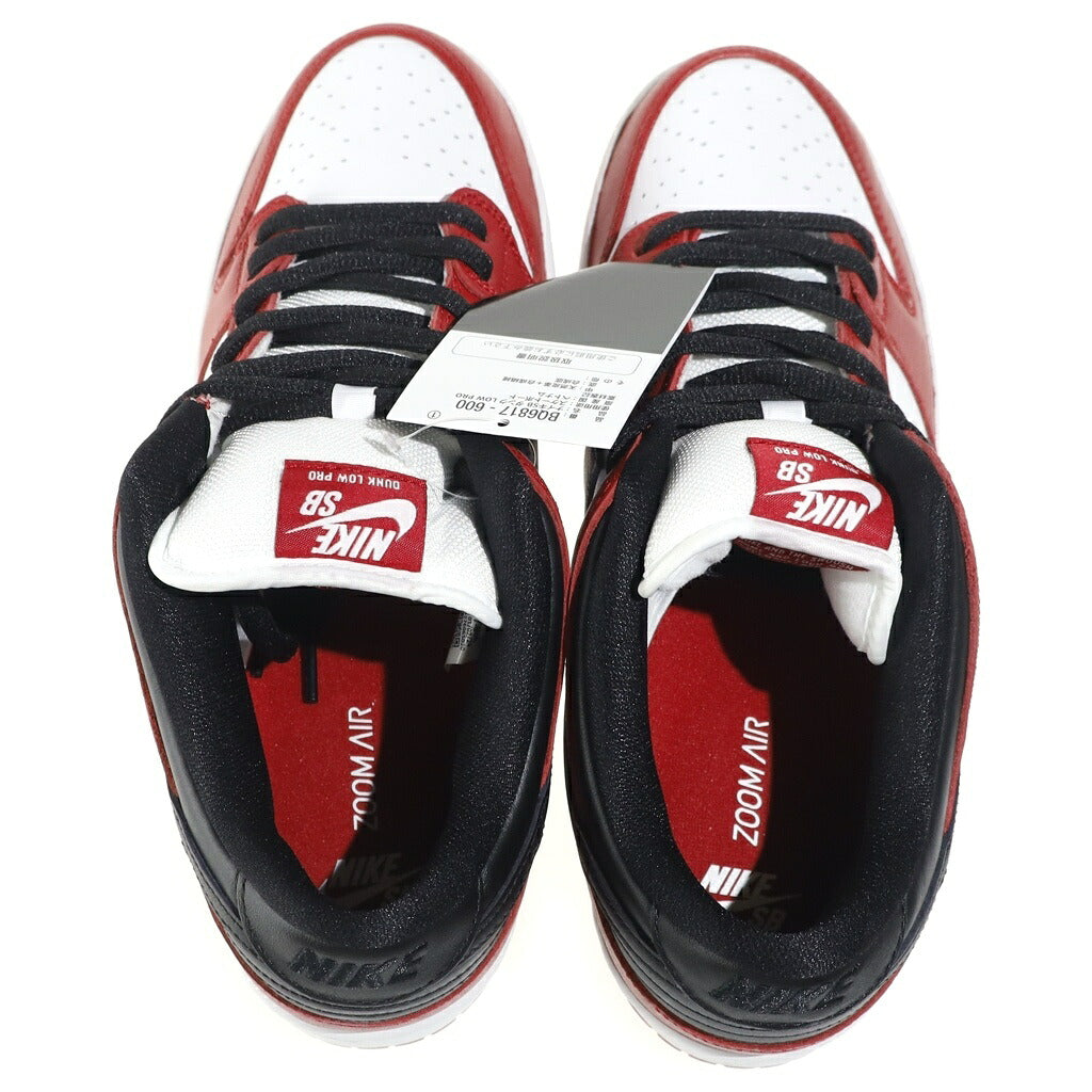 NIKE SB(ナイキエスビー) DUNK LOW PRO J-PACK CHICAGO/VARSITY RED AND WHITE BQ6817-600 ダンク シカゴ ローカットスニーカー レッド/ホワイト US10.5/28.5cm