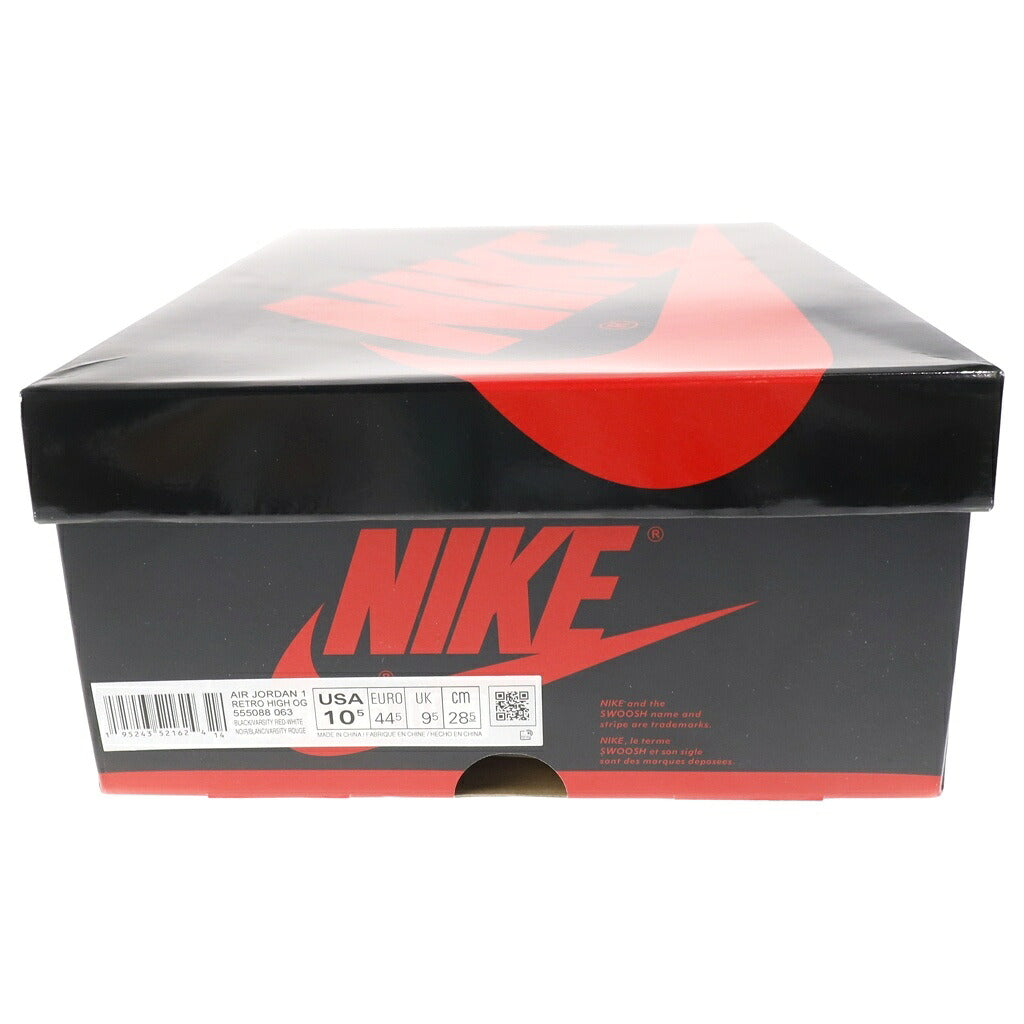 NIKE(ナイキ) AIR JORDAN 1 HIGH OG PATENT BRED 555088-063 エアジョーダン1 パテントブレッド ハイカットスニーカー ブラック/レッド US10.5/28.5cm
