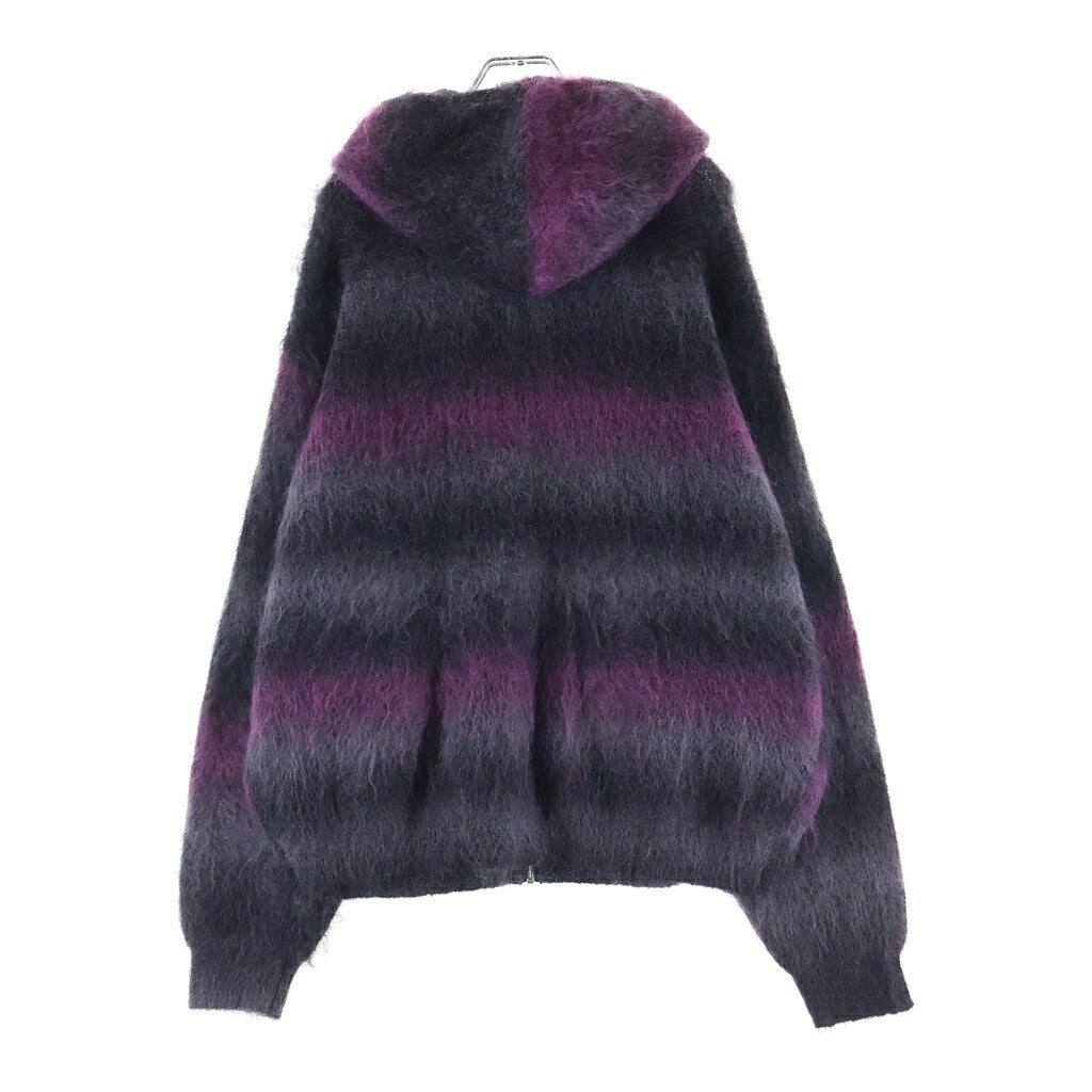 SUPREME(シュプリーム) 24AW ×HYSTERIC GLAMOUR Mohair Zip Up Hooded Sweater ヒステリックグラマー モヘア ジップアップ フーデッド セーター ニット グレー/パープル