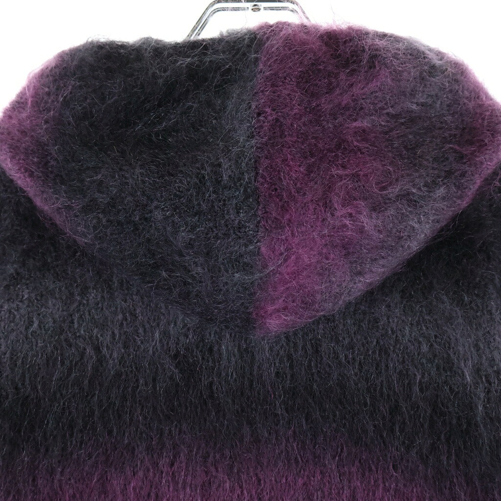 SUPREME(シュプリーム) 24AW ×HYSTERIC GLAMOUR Mohair Zip Up Hooded Sweater ヒステリックグラマー モヘア ジップアップ フーデッド セーター ニット グレー/パープル