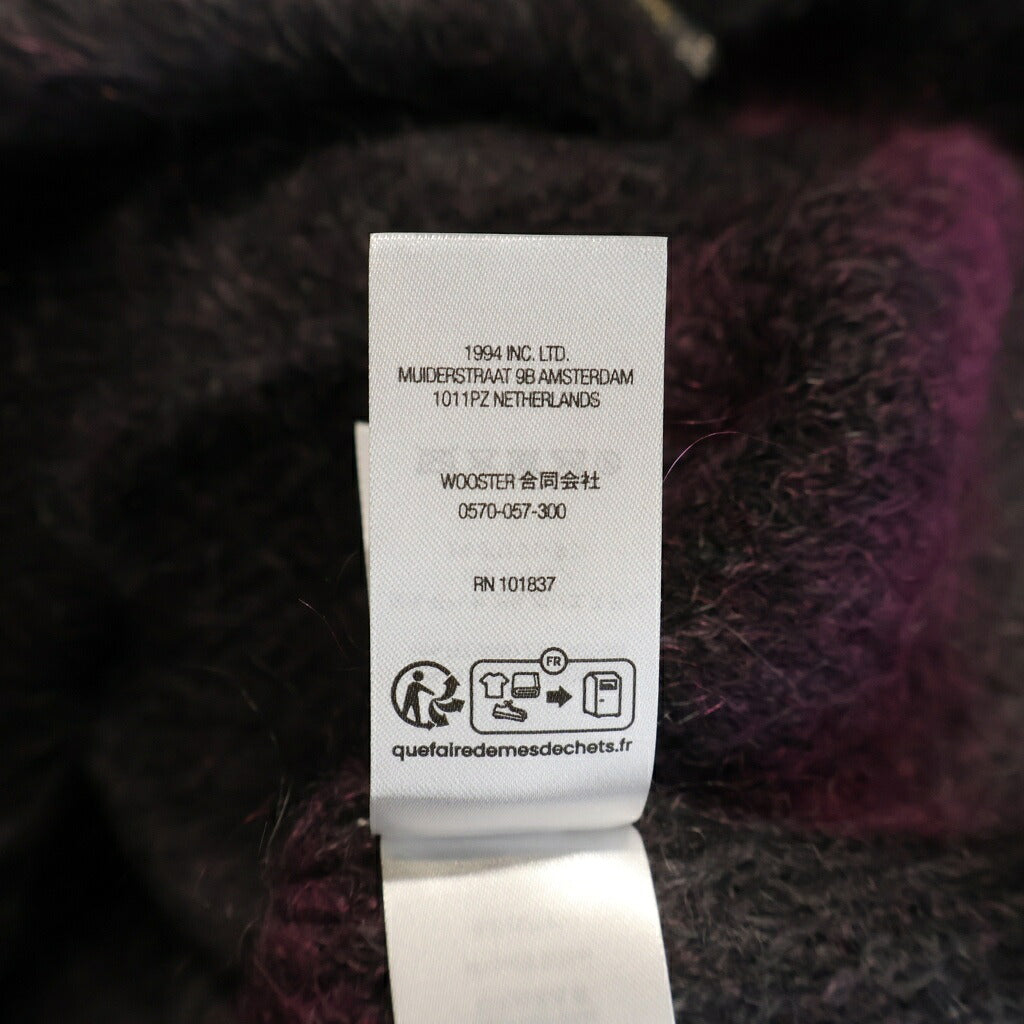 SUPREME(シュプリーム) 24AW ×HYSTERIC GLAMOUR Mohair Zip Up Hooded Sweater ヒステリックグラマー モヘア ジップアップ フーデッド セーター ニット グレー/パープル