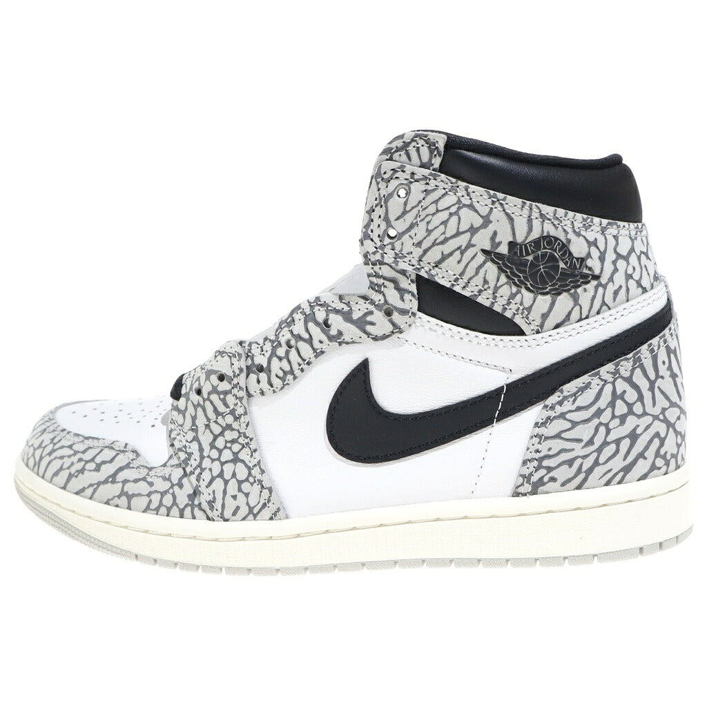 NIKE(ナイキ) AIR JORDAN 1 HIGH OG WHITE CEMENT/SAFARI DZ5485-052 エアジョーダン1 ホワイトセメント/サファリ ハイカットスニーカー ホワイト/ブラック US8.5/26.5cm