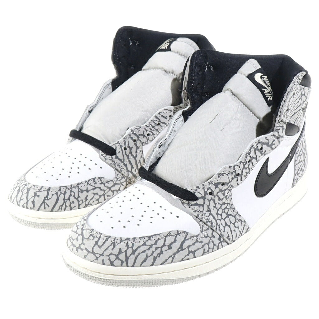 NIKE(ナイキ) AIR JORDAN 1 HIGH OG WHITE CEMENT/SAFARI DZ5485-052 エアジョーダン1 ホワイトセメント/サファリ ハイカットスニーカー ホワイト/ブラック US8.5/26.5cm