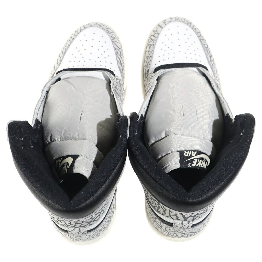 NIKE(ナイキ) AIR JORDAN 1 HIGH OG WHITE CEMENT/SAFARI DZ5485-052 エアジョーダン1 ホワイトセメント/サファリ ハイカットスニーカー ホワイト/ブラック US8.5/26.5cm