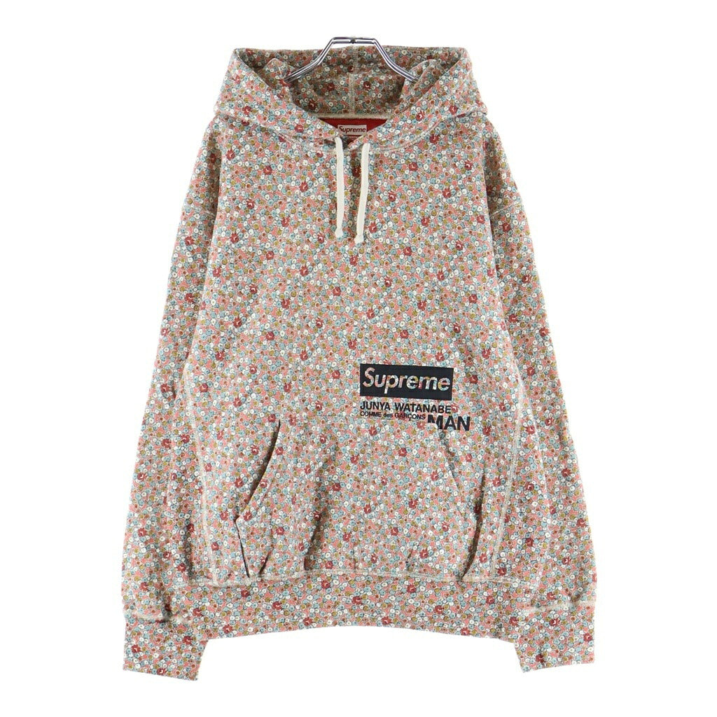SUPREME(シュプリーム) 21AW ×JUNYA WATANABE COMME des GARCONS MAN Hooded Sweatshirt Pink Flowers ジュンヤワタナベ フラワー総柄 フーデッド プルオーバー スウェット トレーナー ピンク