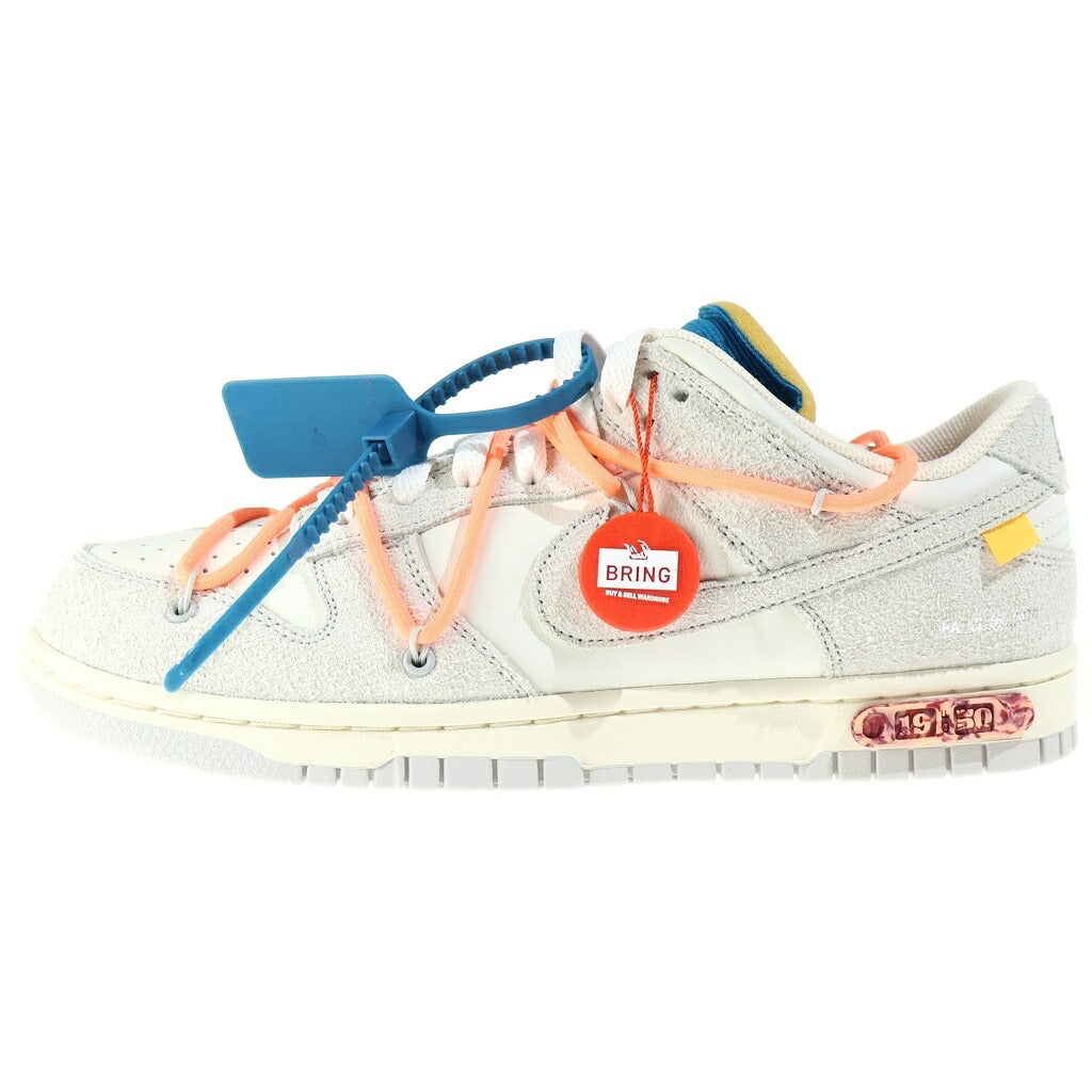 NIKE(ナイキ) ×OFF-WHITE DUNK LOW 1 OF 50 LOT.19 オフホワイト ダンク ワンオブフィフティー ロット19 ローカットスニーカー ホワイト US8.5/26.5cm