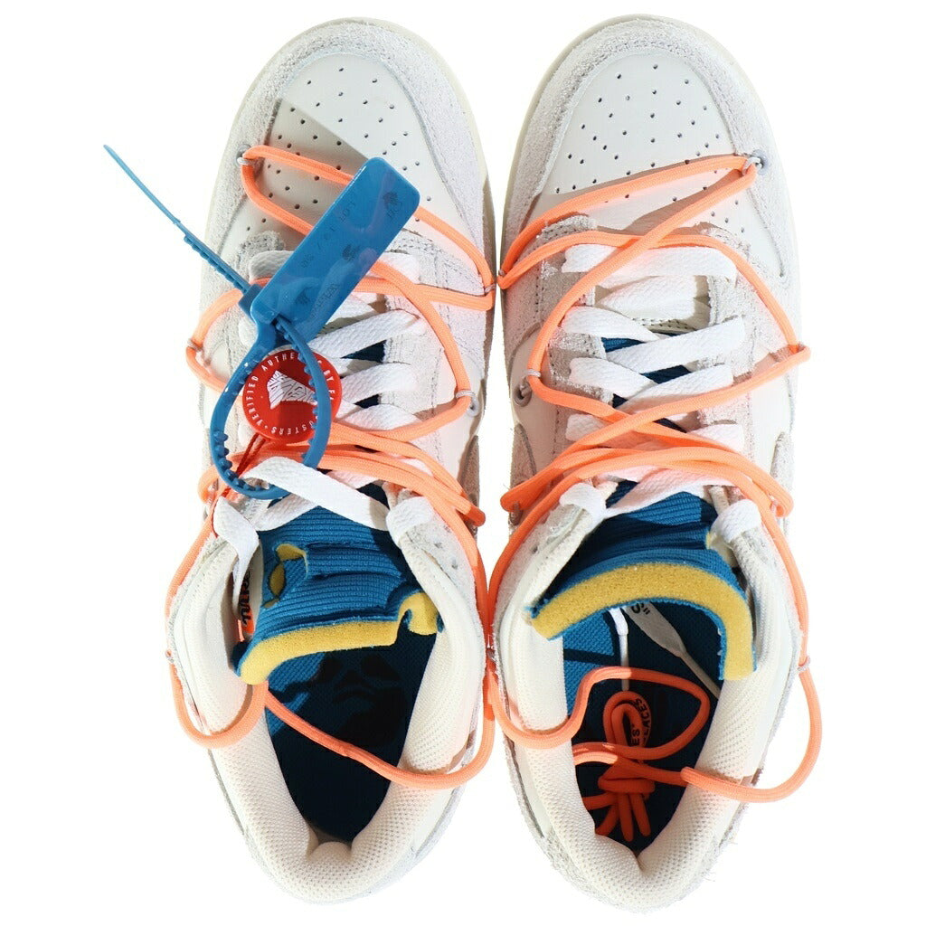 NIKE(ナイキ) ×OFF-WHITE DUNK LOW 1 OF 50 LOT.19 オフホワイト ダンク ワンオブフィフティー ロット19 ローカットスニーカー ホワイト US8.5/26.5cm