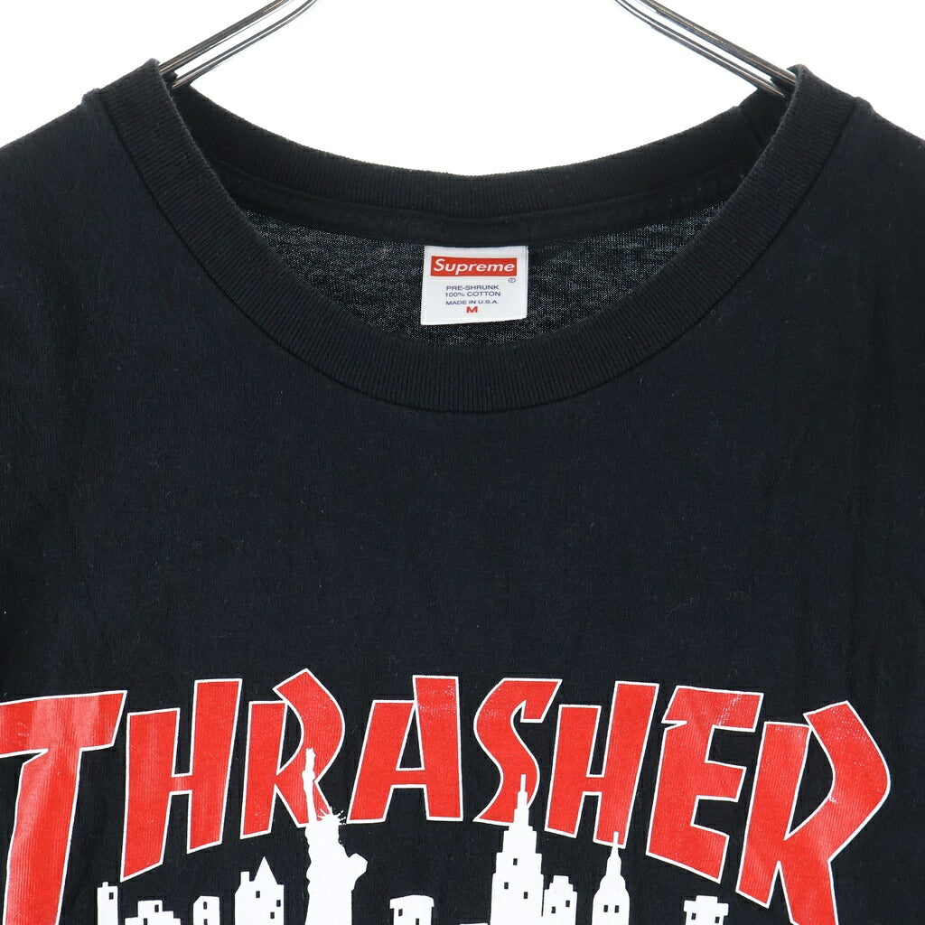 SUPREME(シュプリーム) 21AW ×Thrasher Skyline Tee スラッシャー スカイライン 半袖Tシャツ ブラック