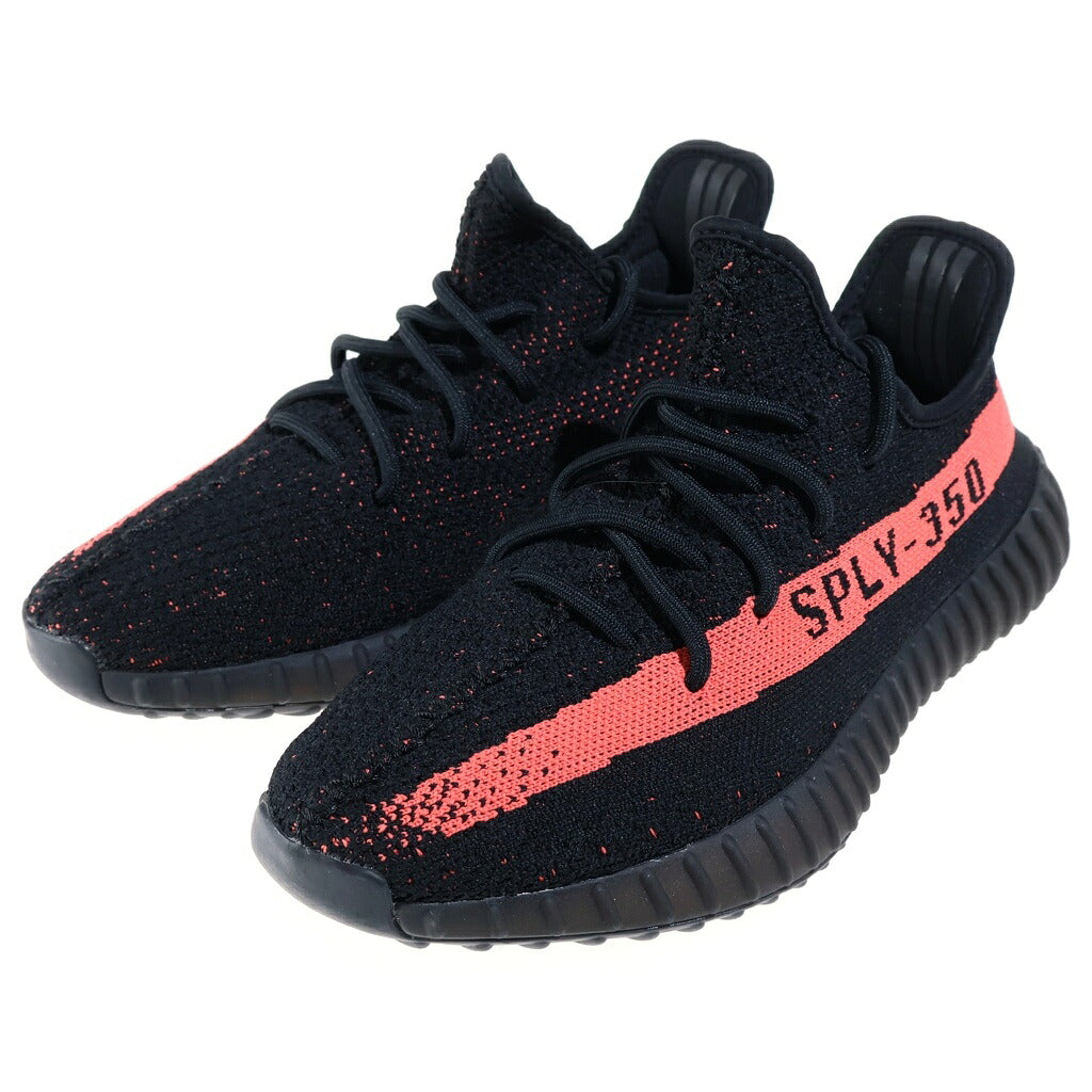 adidas(アディダス) YEEZY BOOST 350 V2 BY9612 イージーブースト 350V2 ローカットスニーカー ブラック/レッド US8.5/26.5cm