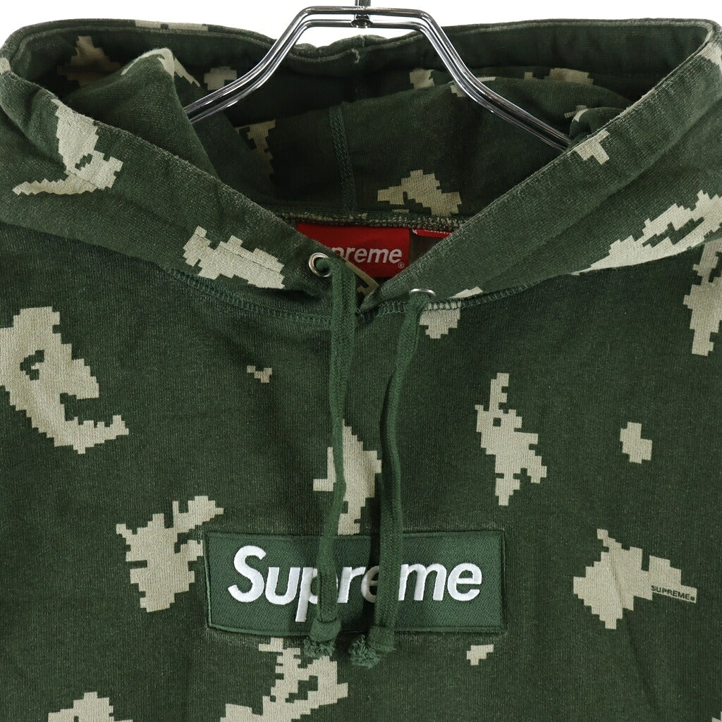 SUPREME(シュプリーム) 21AW Box Logo Hooded Sweatshirt デジタルカモフラージュ総柄 ボックスロゴデザイン フーデッド プルオーバー スウェット パーカー カーキ