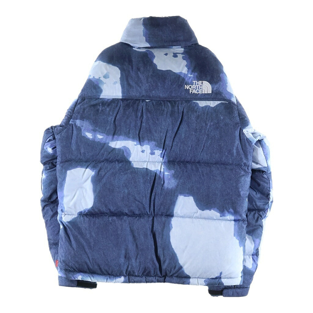 SUPREME(シュプリーム) 21AW ×THE NORTH FACE Bleached Denim Print Nuptse Jacket ノースフェイス ブリーチド デニム プリント ヌプシ ダウンジャケット ブルー ND52100I