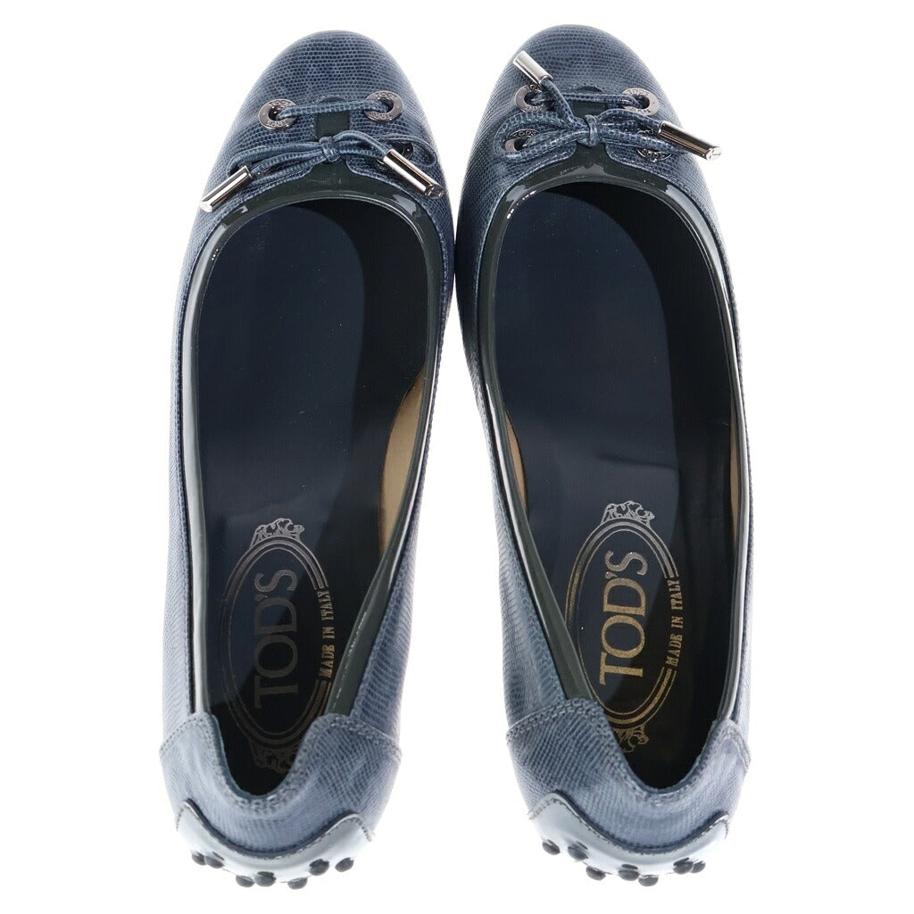 TOD'S(トッズ) レザー レースアップ ヒール パンプス シューズ ネイビー レディース
