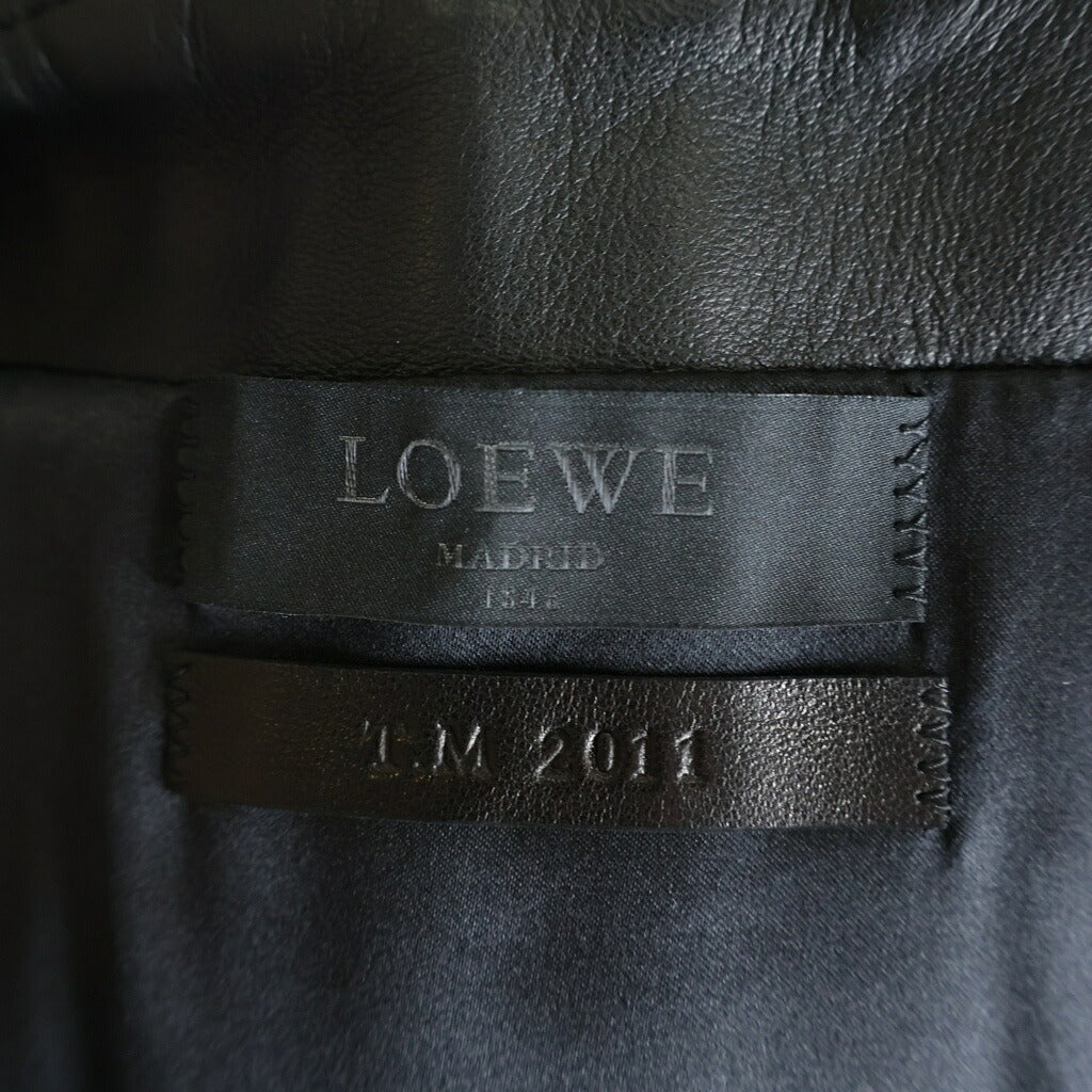 LOEWE(ロエベ) レザー スカート ブラック レディース