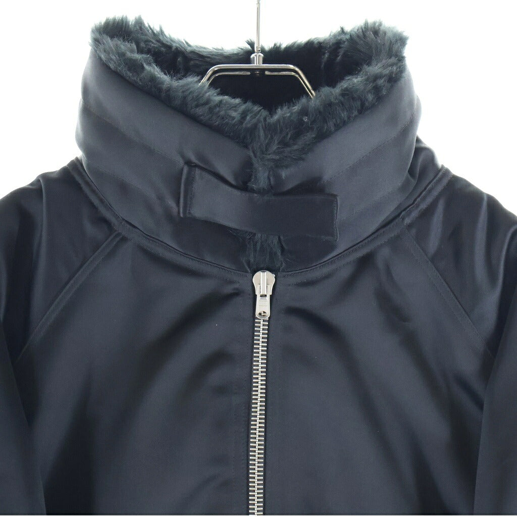 FEAR OF GOD(フィアオブゴッド) FIFTH COLLECTION サテンモックネック ナイロン フェイクファー ボンバージャケット ブラック 5C17NMKB