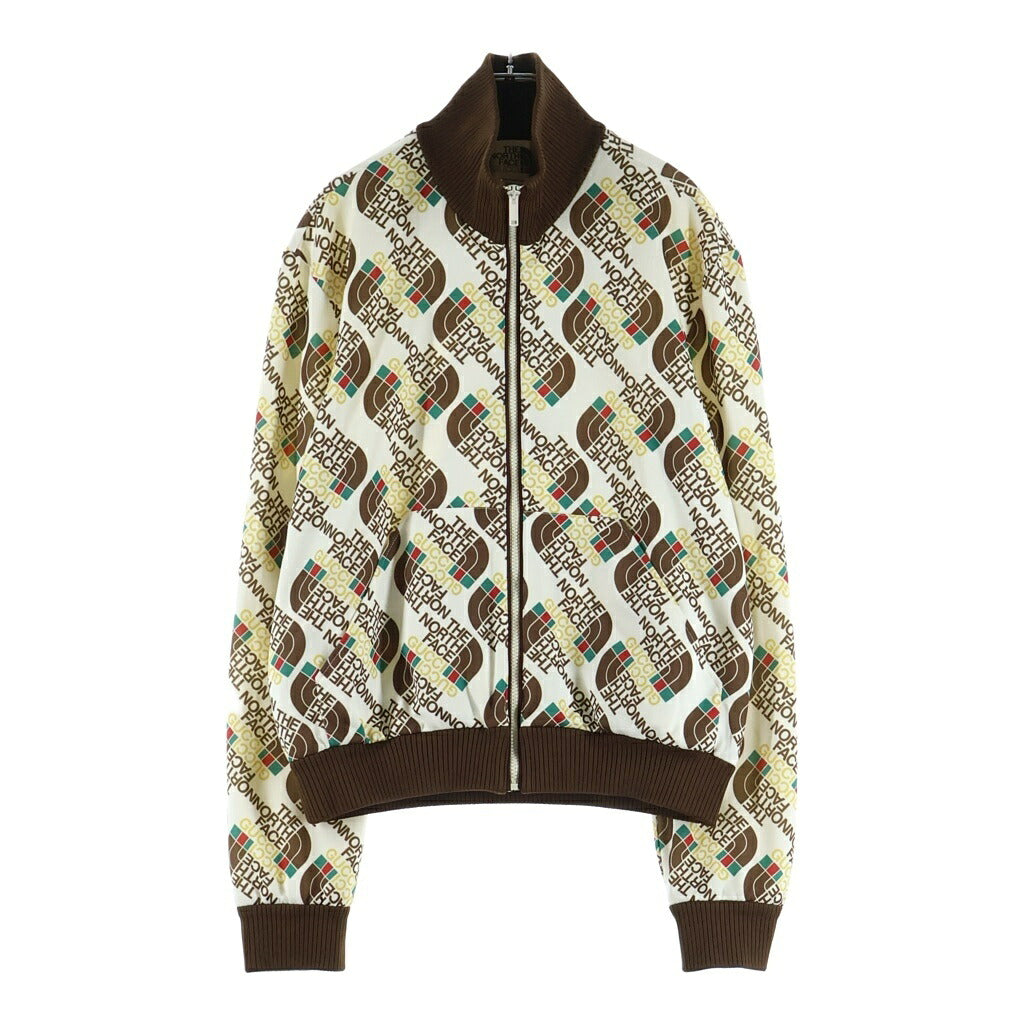 GUCCI(グッチ) 21SS ×THE NORTH FACE Logo Technical Track Jacket ザノースフェイス ロゴ 総柄 テクニカル トラックジャケット アイボリー/ブラウン 651321 XJDCE