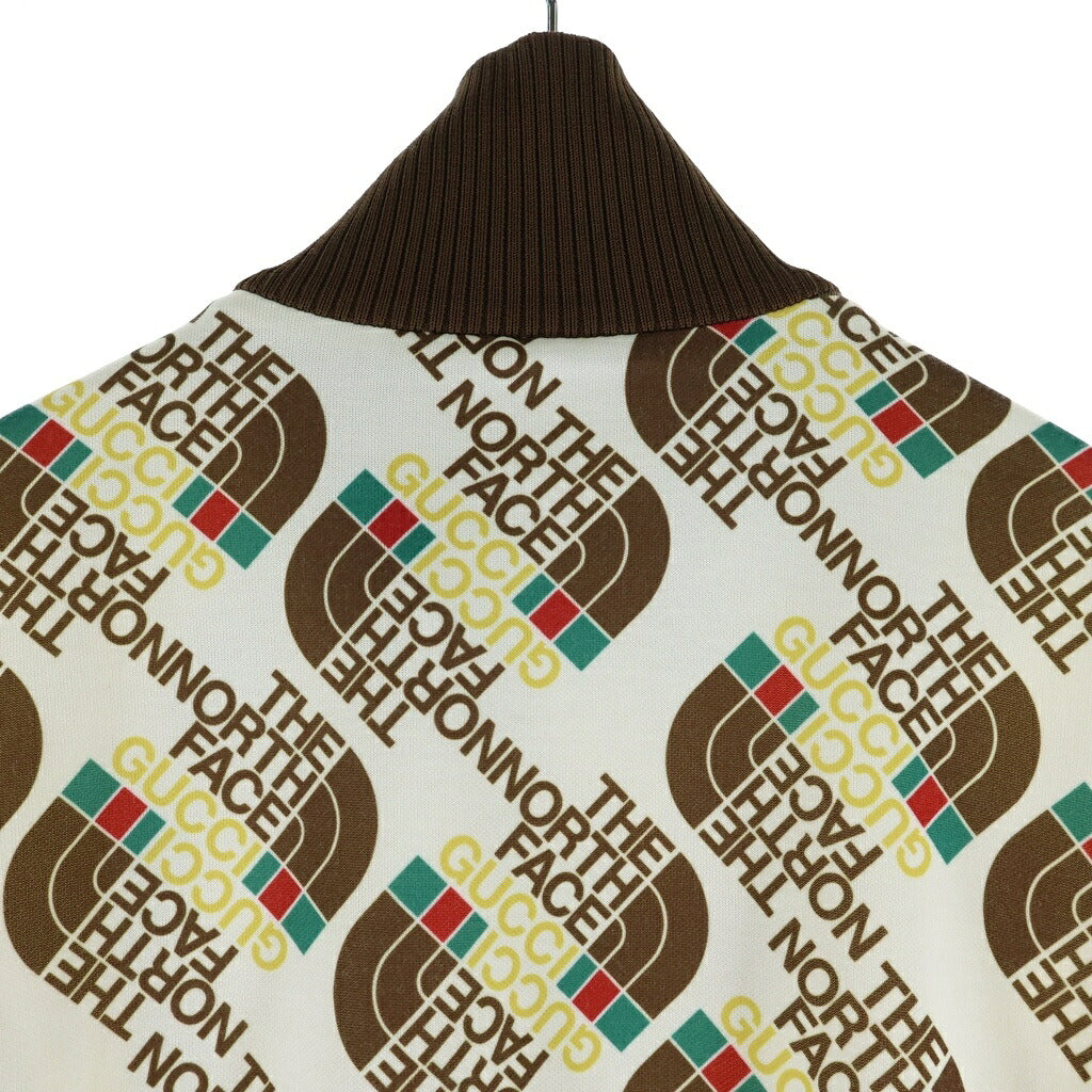 GUCCI(グッチ) 21SS ×THE NORTH FACE Logo Technical Track Jacket ザノースフェイス ロゴ 総柄 テクニカル トラックジャケット アイボリー/ブラウン 651321 XJDCE