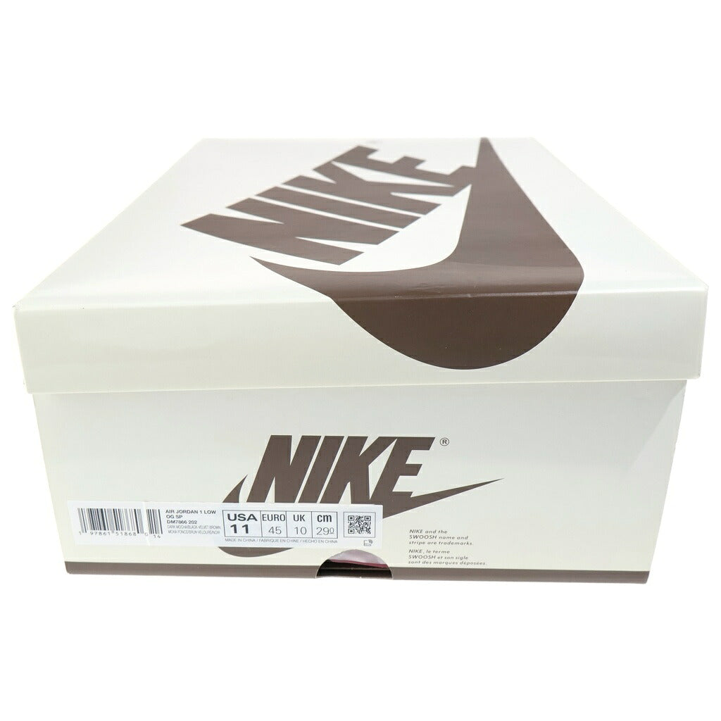 NIKE(ナイキ) ×TRAVIS SCOTT AIR JORDAN LOW OG SP VELVET BROWN トラヴィススコット エアジョーダン 1 ベルベットブラウン ローカットスニーカー ブラウン US11/29cm