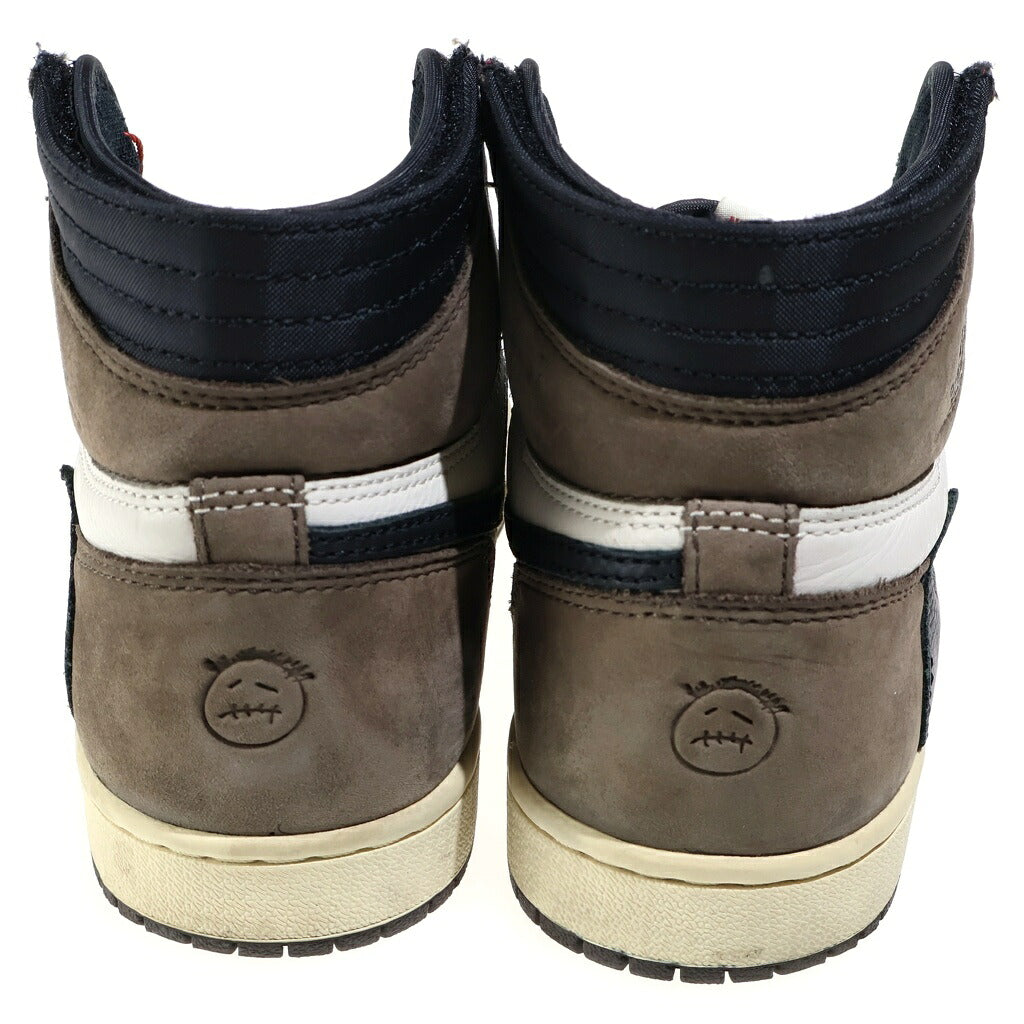 NIKE(ナイキ) ×TRAVIS SCOTT AIR JORDAN 1 HIGH OG TS SP CD4487-100 トラヴィススコット エアジョーダン1 ハイカットスニーカー レディース ブラウン/ホワイト US5.5/24cm