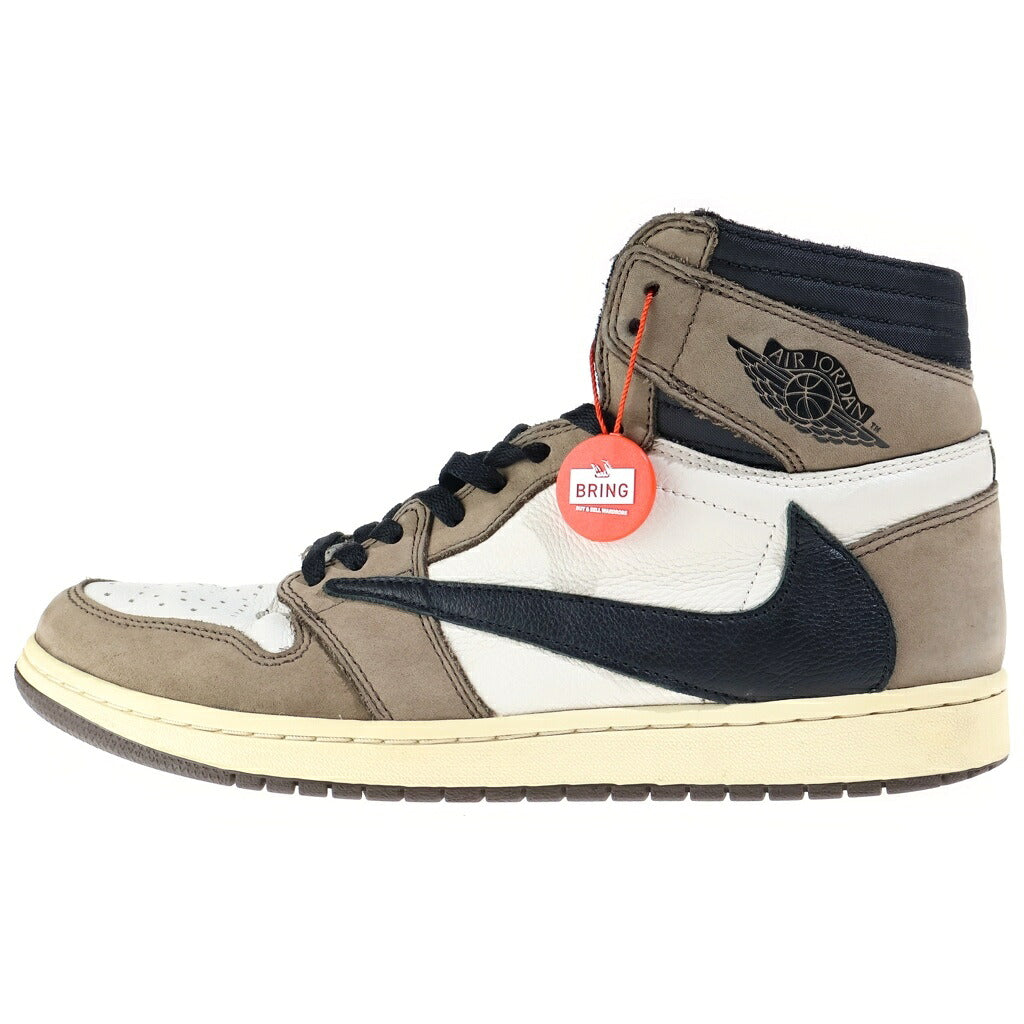 NIKE(ナイキ) ×TRAVIS SCOTT AIR JORDAN 1 HIGH OG TS SP CD4487-100 トラヴィススコット エアジョーダン1 ハイカットスニーカー ブラウン/ホワイト US10.5/28.5cm