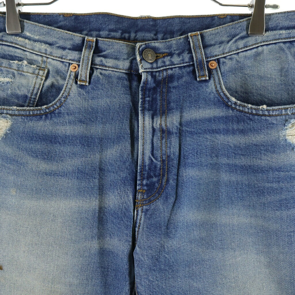 GUCCI(グッチ) 17AW ダメージ加工 クロップド ジーンズ デニムパンツ インディゴ 475277 XR602