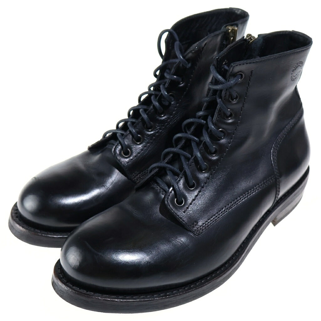BUTTERO(ブッテロ) SIDEZIP BOOTS サイドジップ レザー レースアップブーツ ワークブーツ ブラック B4429
