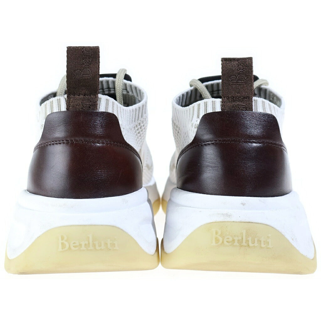 Berluti(ベルルッティ) シャドウ ファブリックニット ローカットスニーカー ホワイト/ブラウン