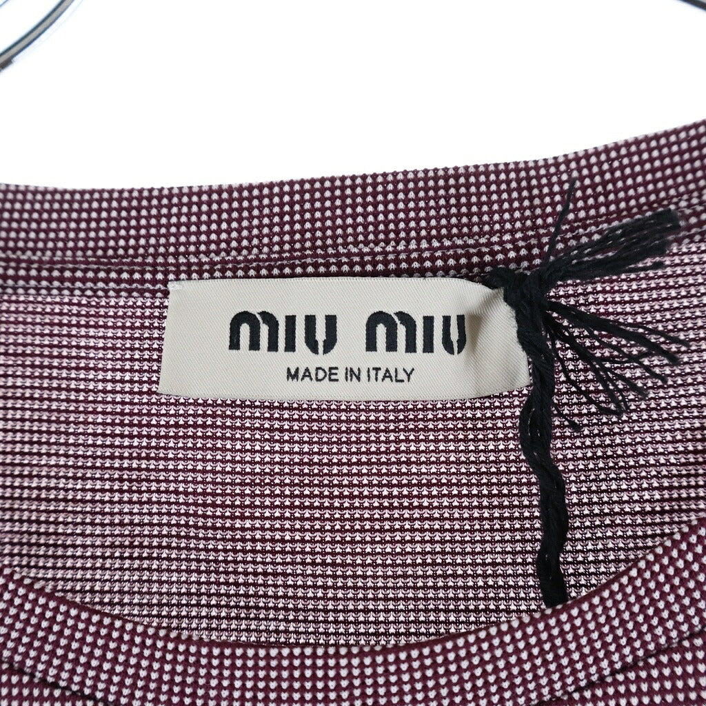 miumiu(ミュウミュウ) ジャガード 長袖Tシャツ ロンT ボルドー MJLA47 S000